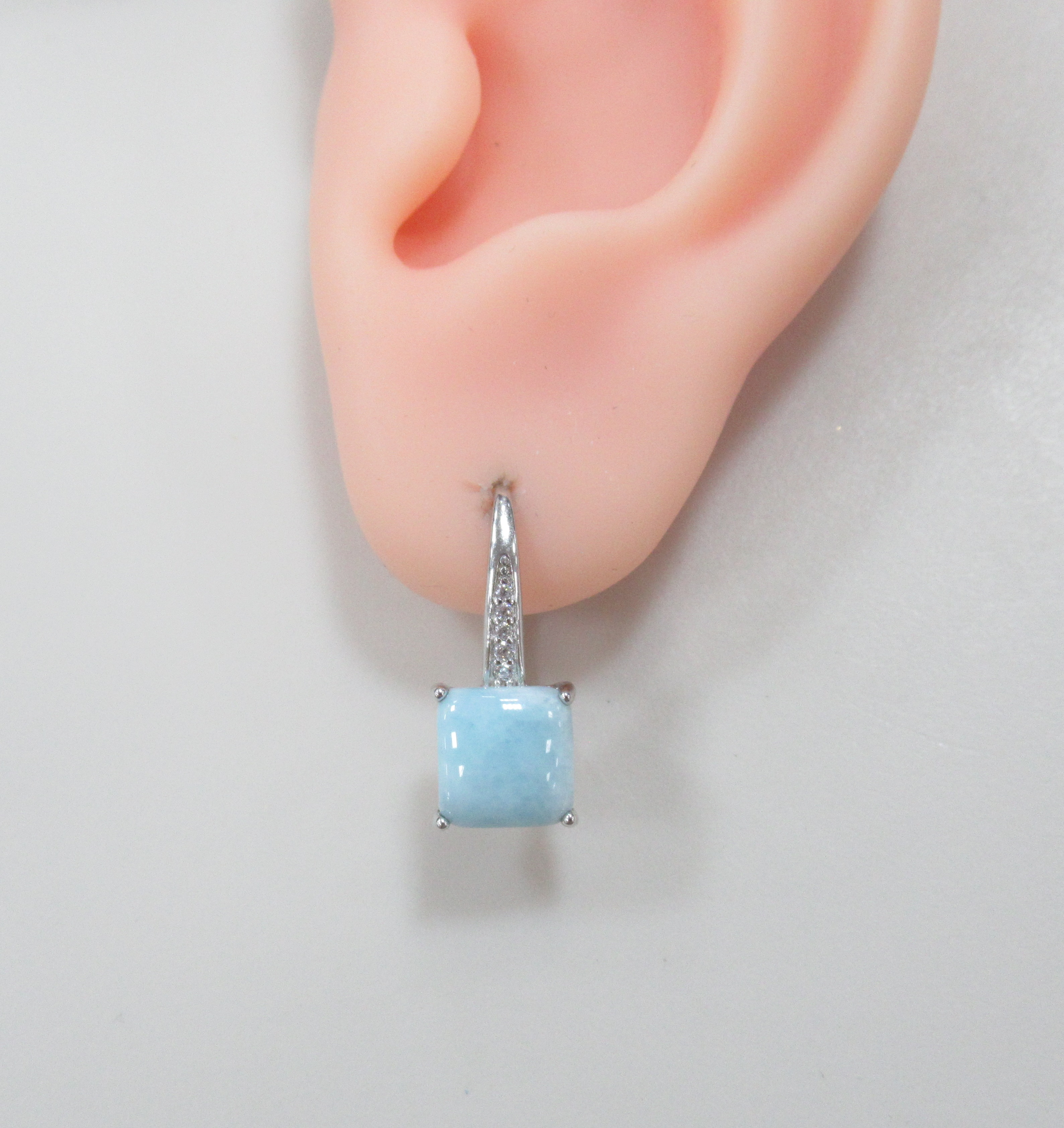 Серебряные серьги с ларимарами